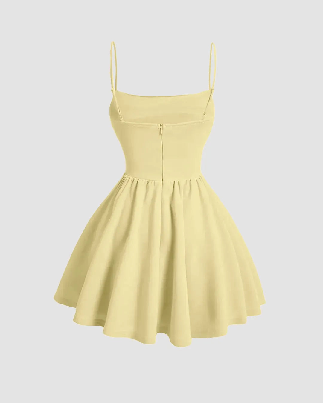 Pleated Waist Cami Short Dress In GT Vanilla
