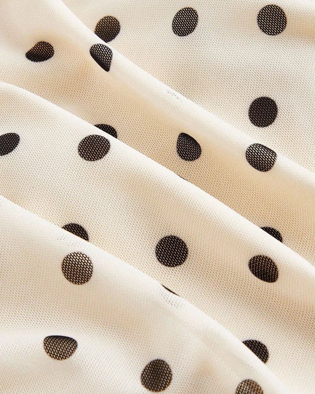 Polka Dot Bow Detail Crop Top & Asymmetric Hem Midi Skirt Two-Piece Set