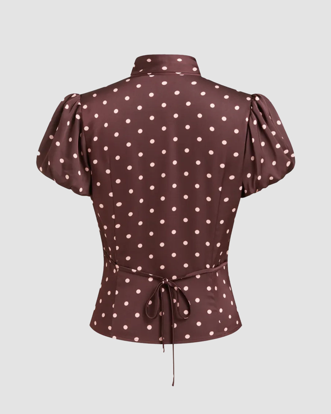 Polka Dot Puff Sleeve Top