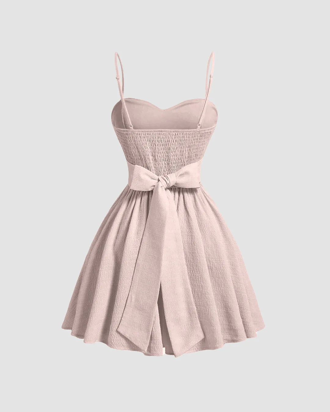 Powder Pink Sleeveless Flared Mini Dress