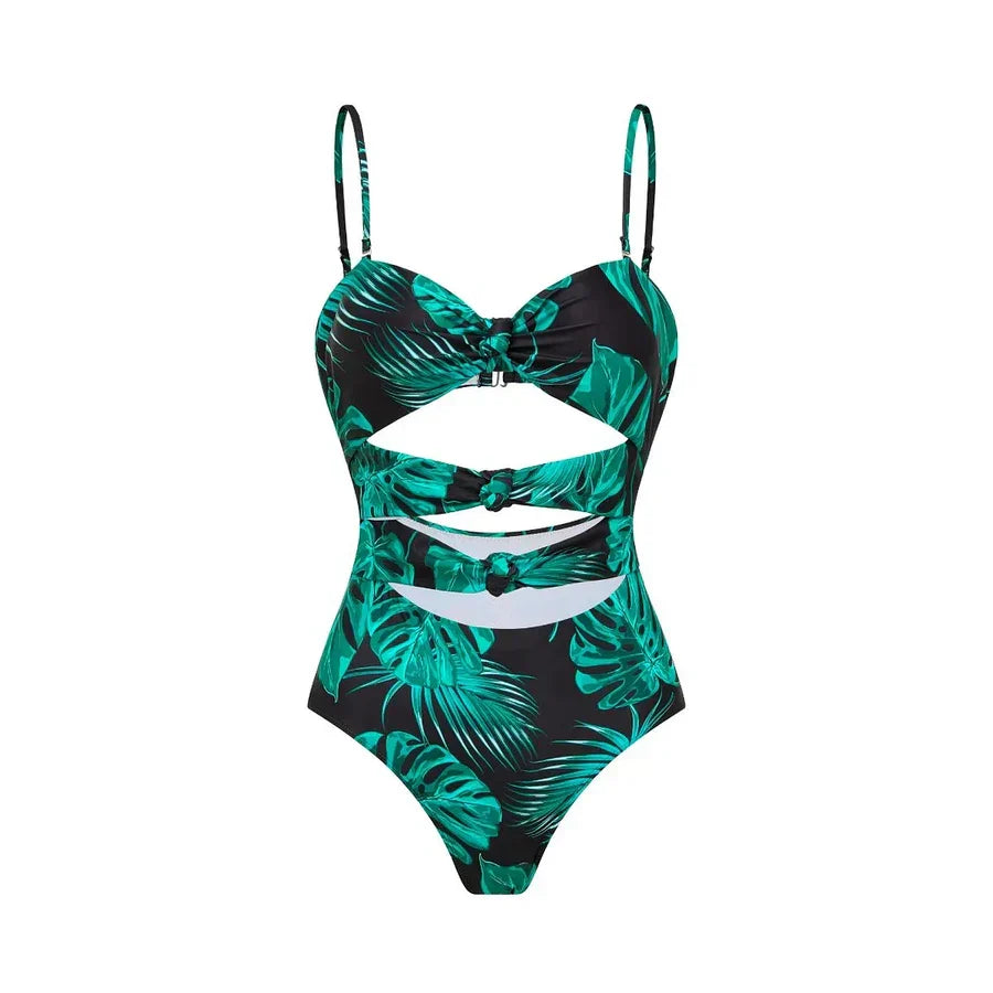 Curve-Flattering Retro Stripe Swimsuit  Bikini - High Waisted Set