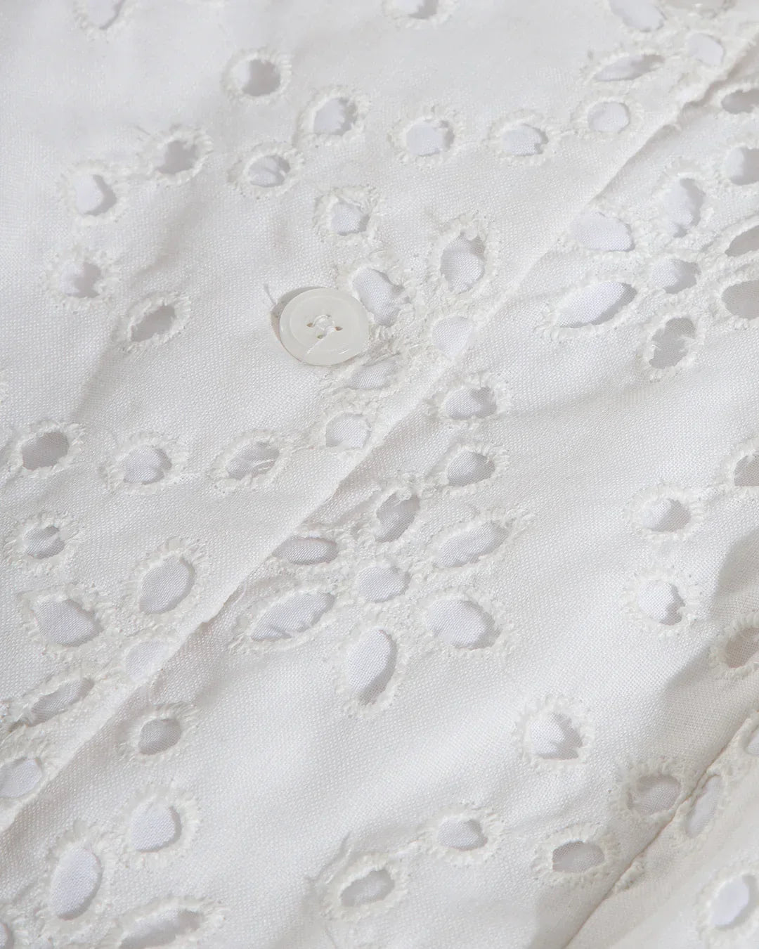 Printed Sleeveless Embroidered Eyelet Top
