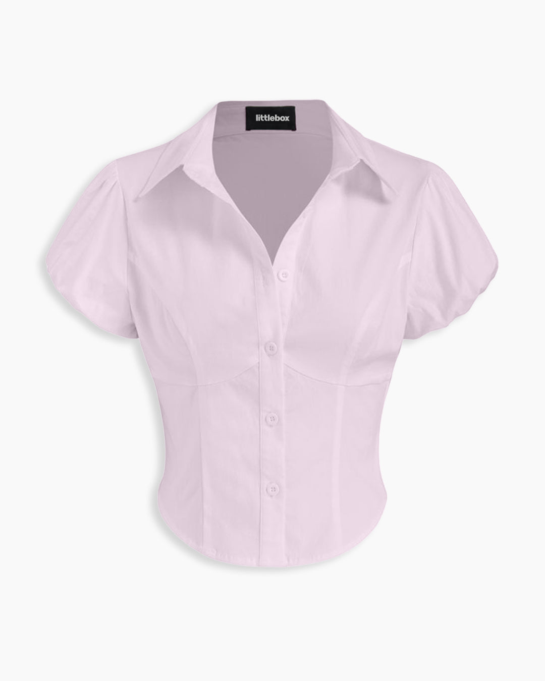 Puff Sleeve Crop Top in Baby Pink
