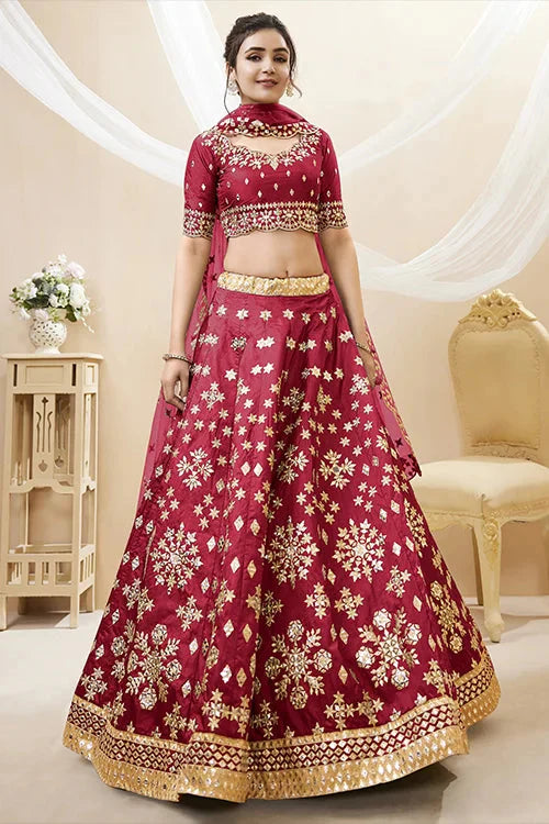 Red Color Heavy Luxary Zari Embroidered Lehenga Choli with Dupatta Set