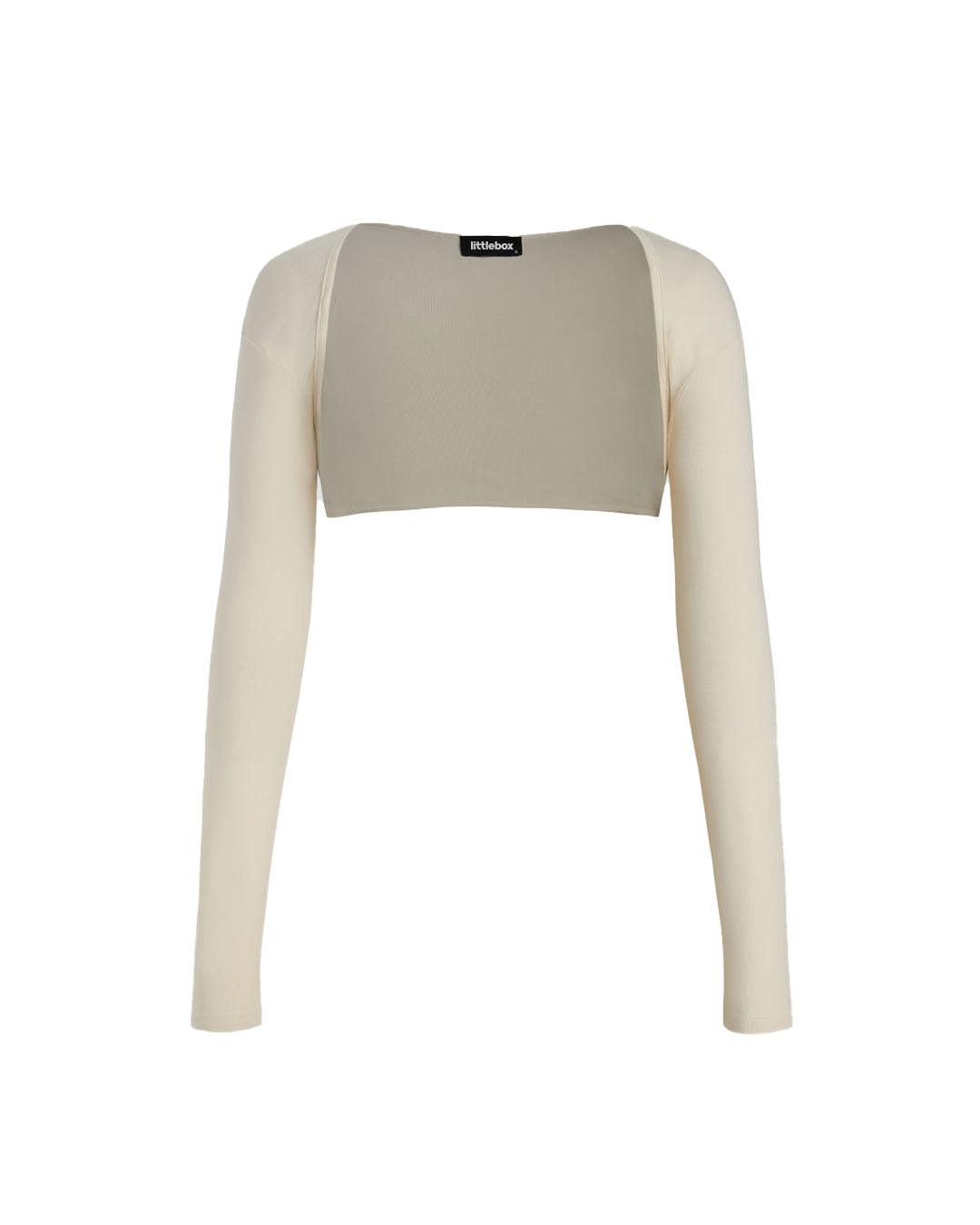 Round Neck Minimal Full Sleeve Cropped Shrug