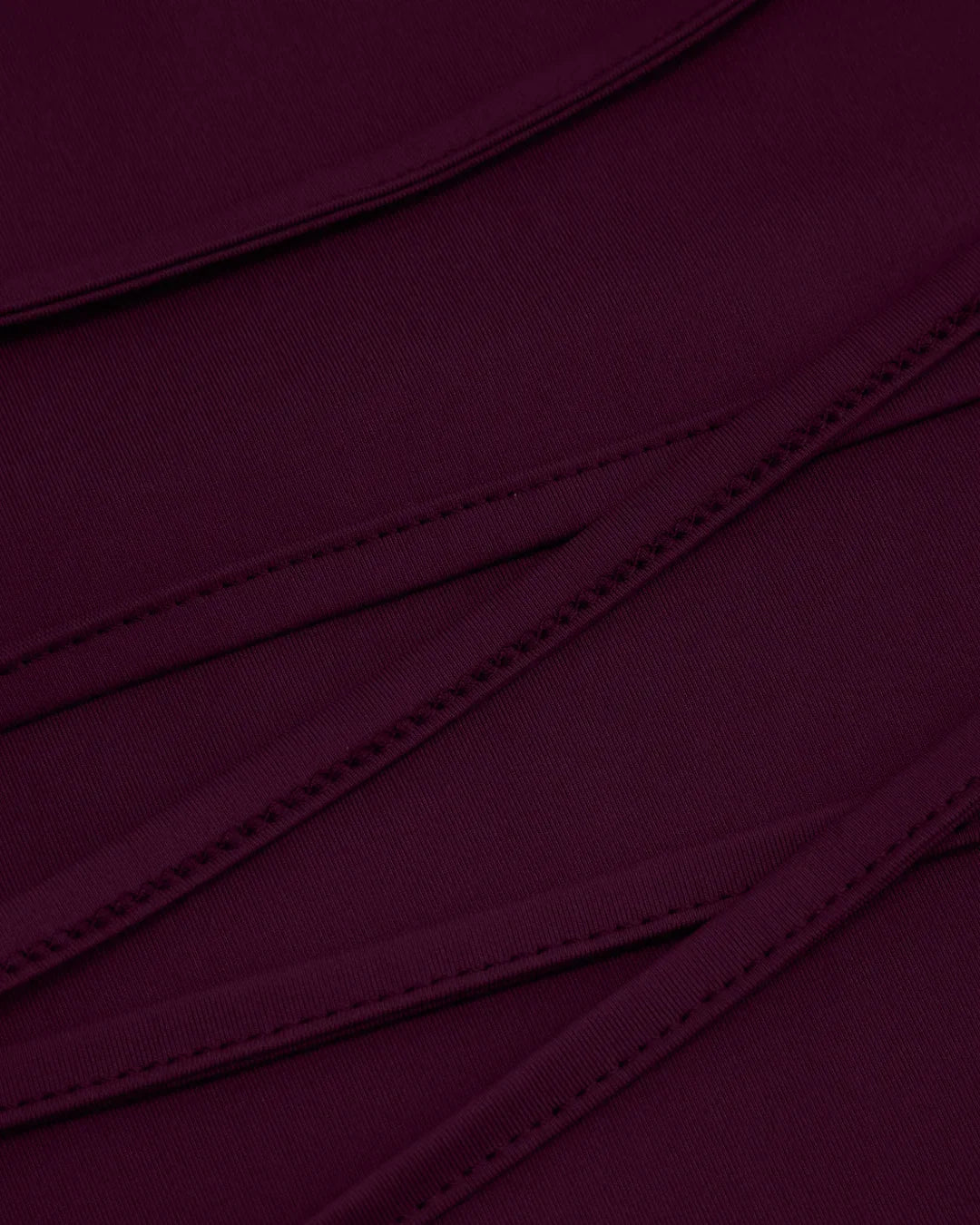 Round Neckline Ruffle Ruched Lace Up Midi Dress Curve & Plus in Maroon