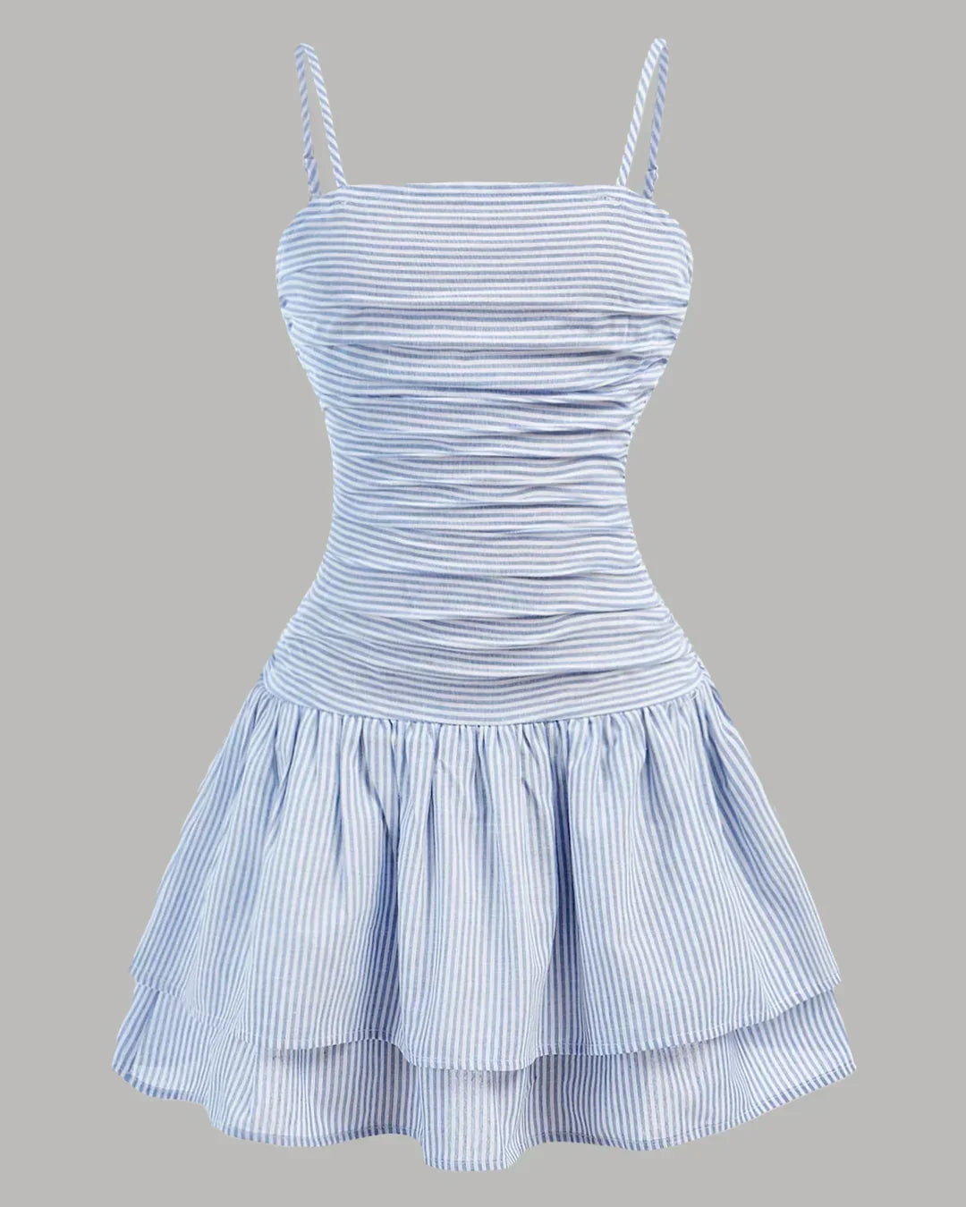 Ruched Cami Tiered Ruffle Mini Dress