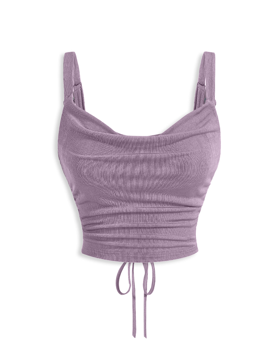 Ruched Cowl Neck Cami Top in Lilac