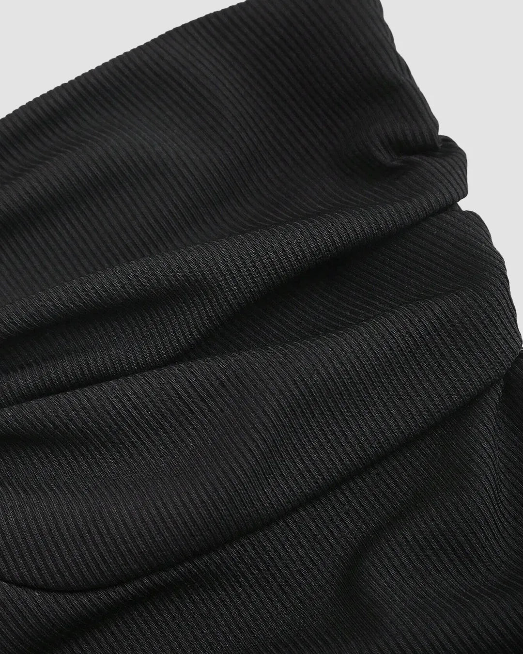 Ruched Halter Crop Top in Black