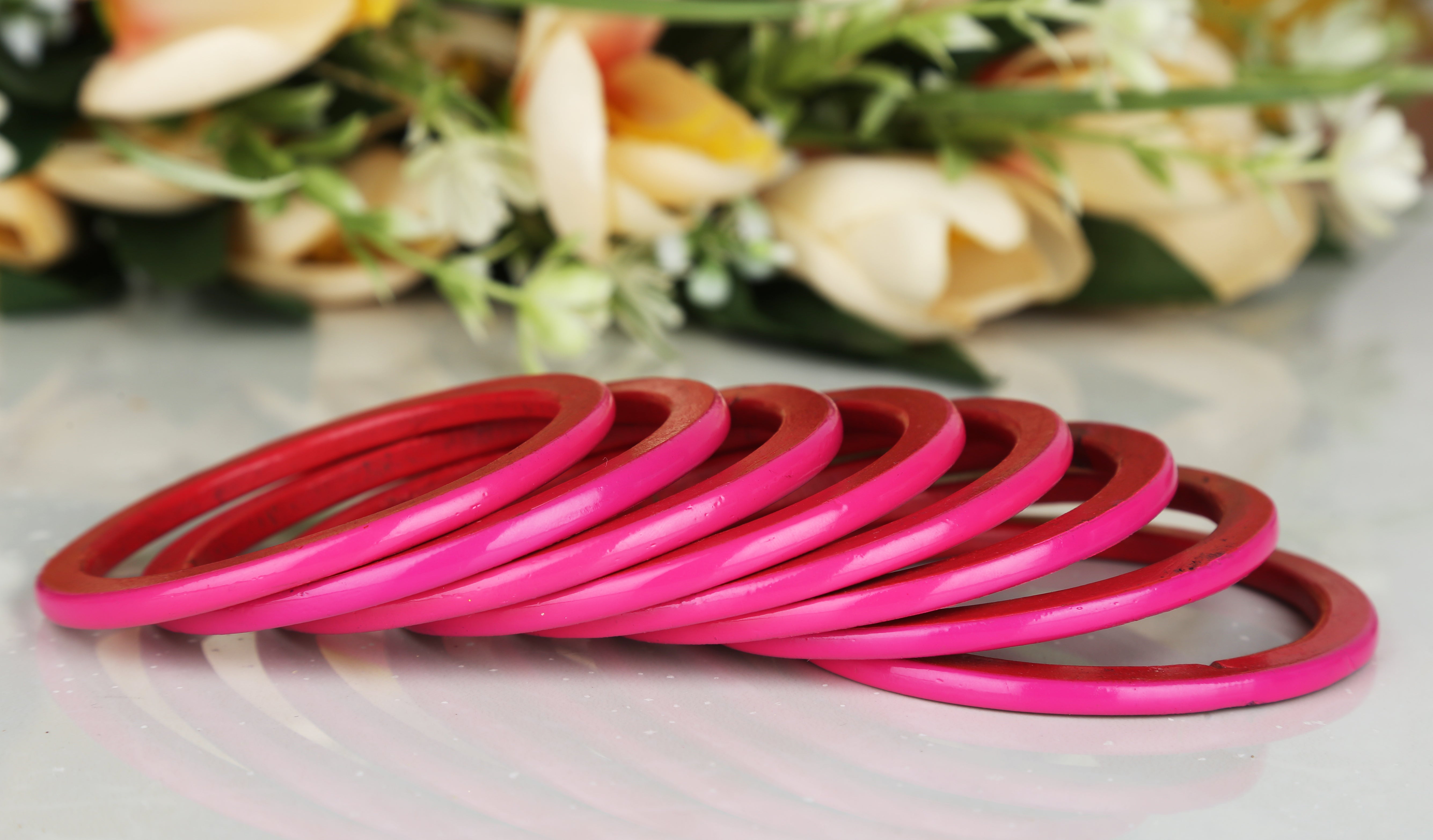 Sukriti Ethnic Bridal Wedding Lac Pink Bangles for Girls & Women – Set of 8