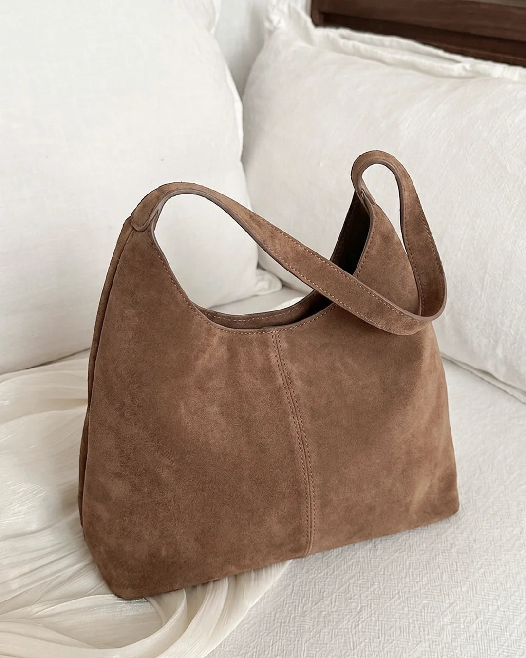 Soft Slouchy Shoulder bag in Mocha Brown