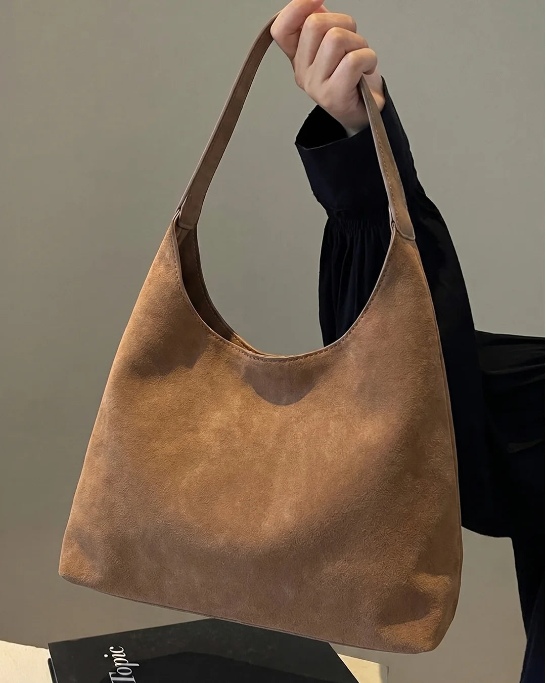 Soft Slouchy Shoulder bag in Mocha Brown