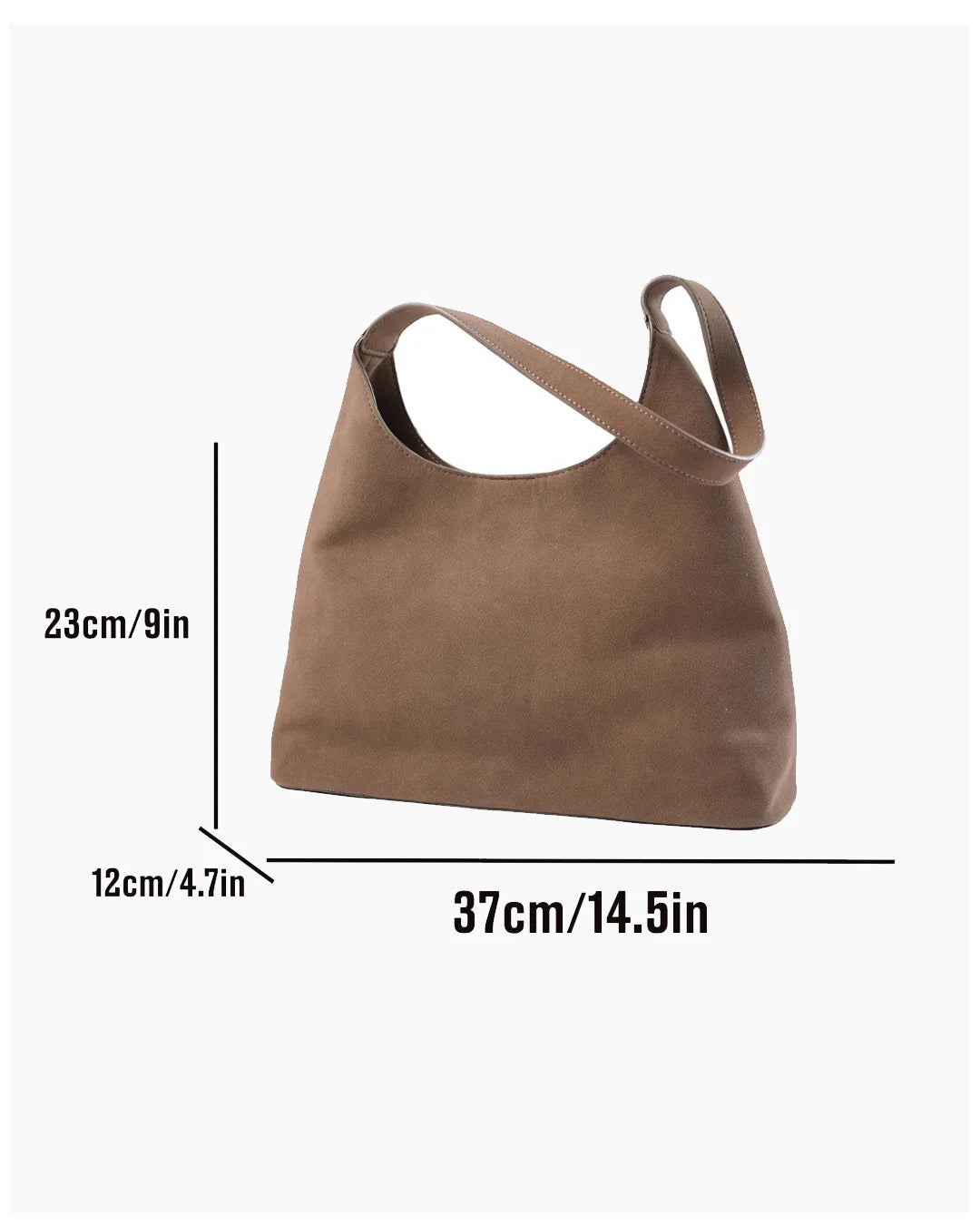 Soft Slouchy Shoulder bag in Mocha Brown