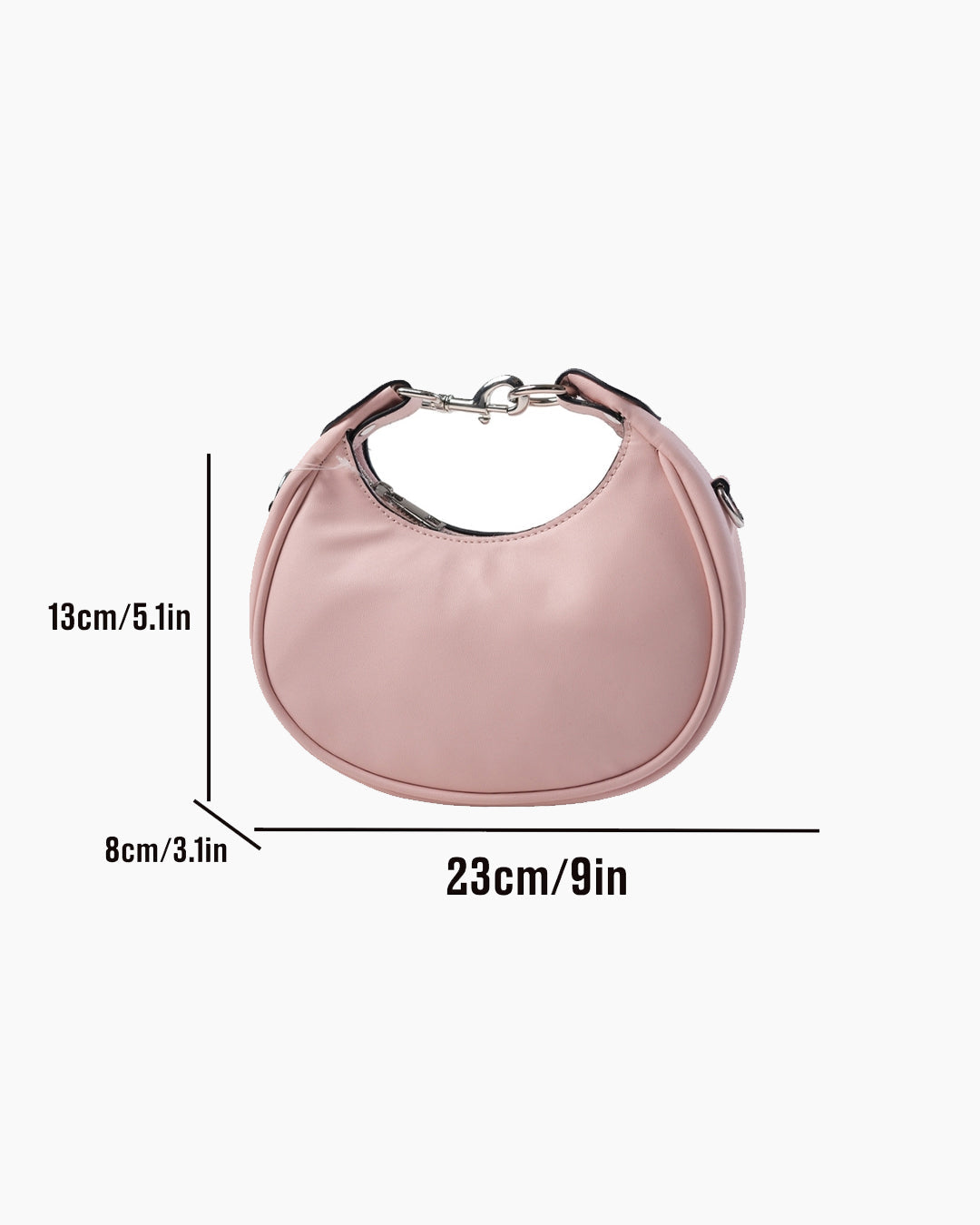Stylish Crescent Carry Sling Bag in Baby Pink