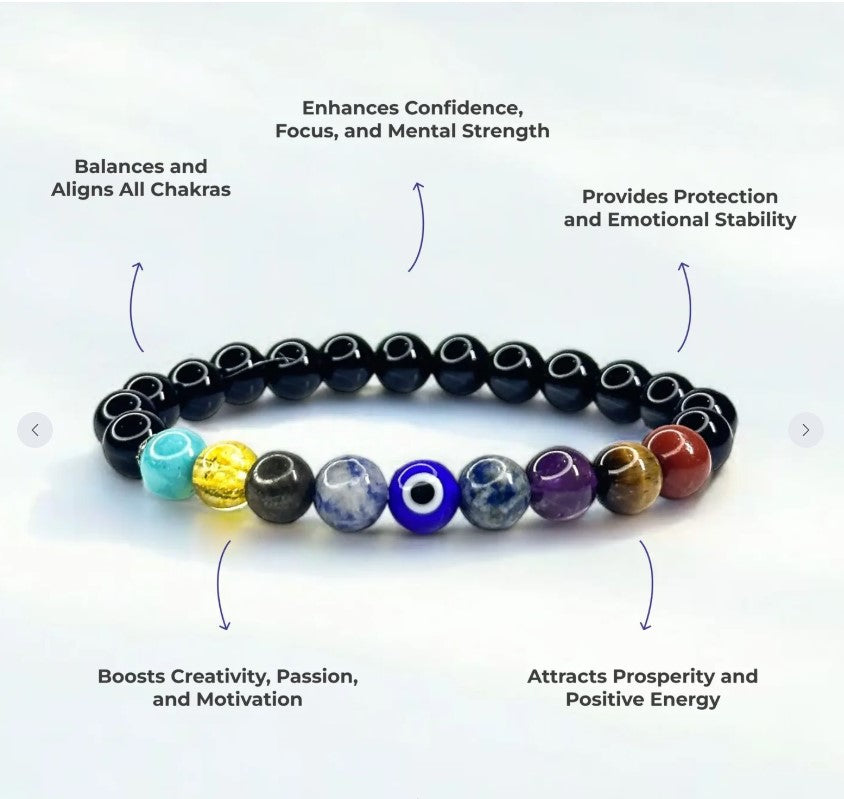 Premium 9 Stone Chakra Bracelet for Positive Vibes – Buy 1 Get 1 FREE