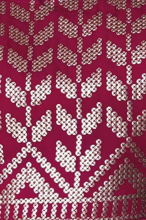 Dark Pink Georgette Lehenga Choli with Sequins Work