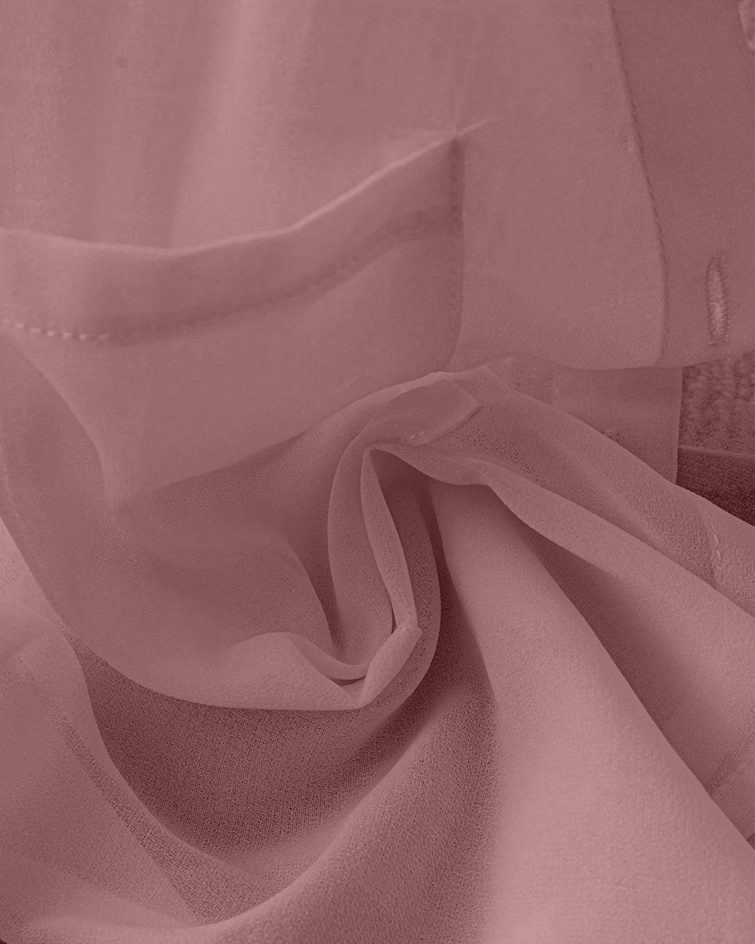 Sheer Button Down Full Sleeve Shirt in Dusty Pink