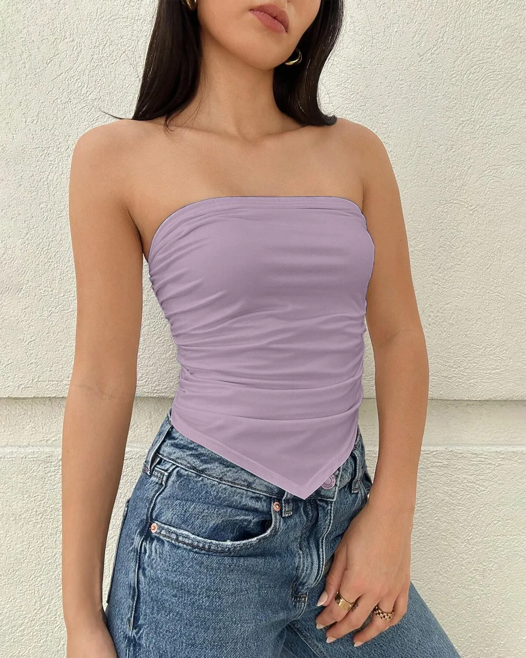 Sleek Fit Strapless Tube Top In Lilac