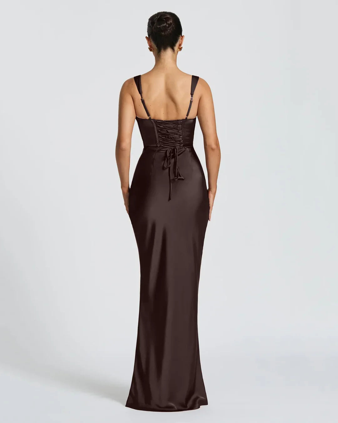 Sleeveless Fitted Maxi Dress in Coffee