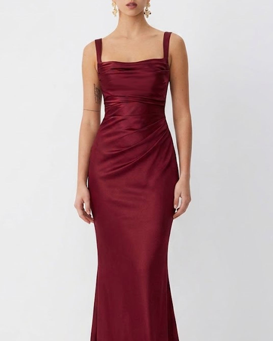 Sleeveless Fitted Maxi Dress in Red