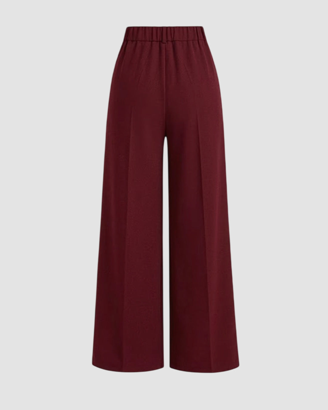 Sleeveless Golden Buttons Top And Flowy Wide-Leg Pants Set in Maroon
