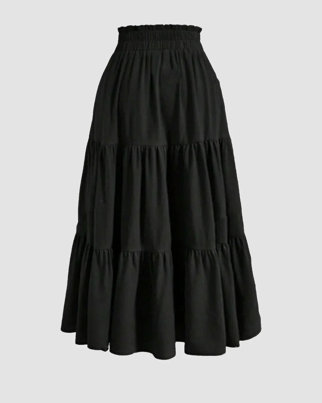 Solid Black Flowy Boho Skirt