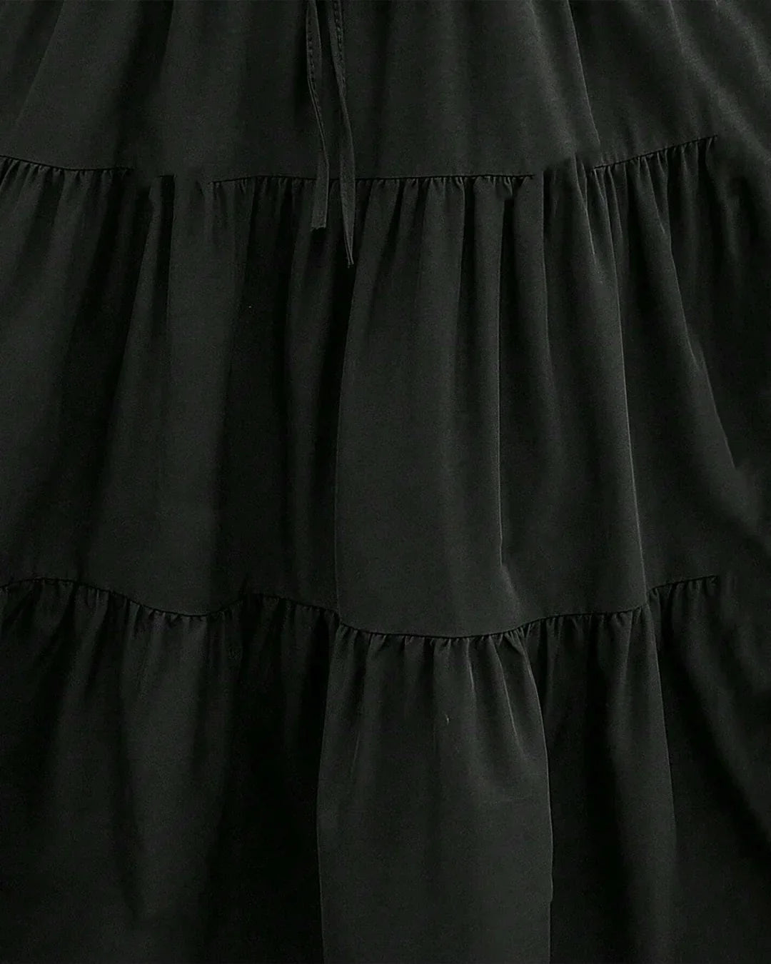 Solid Black Flowy Boho Skirt