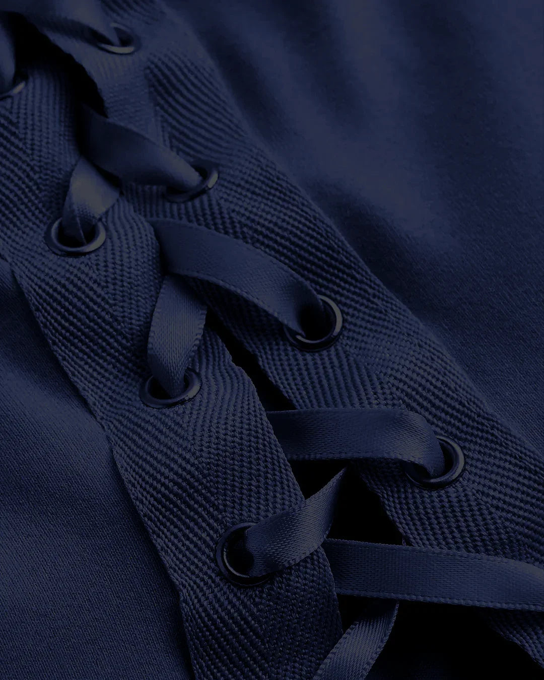 Solid Ruffle Wide Strap Front Tie Bow Tank Top In Navy Blue