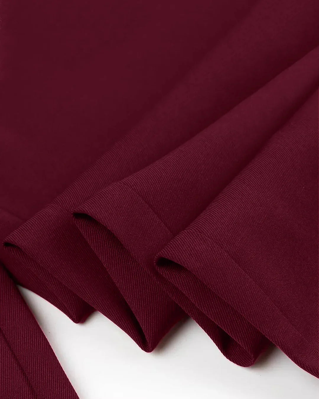 Solid Tailored Blazer & Straight Trousers Co-Ord Set in Burgundy