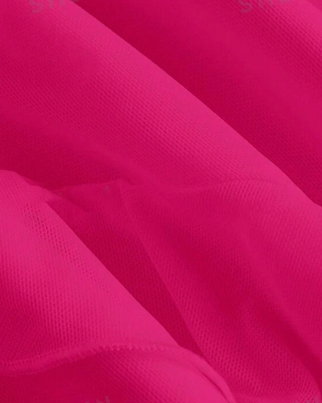 Spaghetti Strap Ruffle Trim Asymmetrical Pink Cami Dress