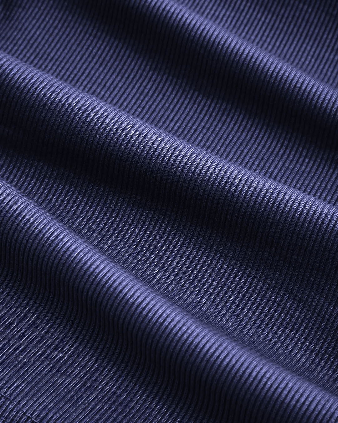 Square Neck Drawstring Long Sleeve Top In Navy Blue