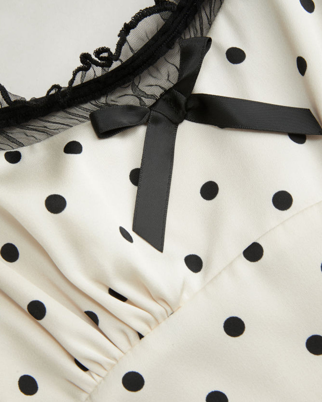Square Neck Fit and Flare Polka Dot Net Puff Sleeves Midi Dress in Classic White