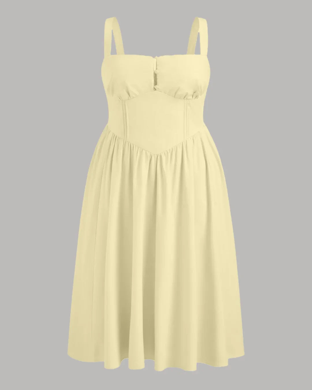 Square Neck Lace Up Ruffle Maxi Dress Curve & Plus in French Vanilla