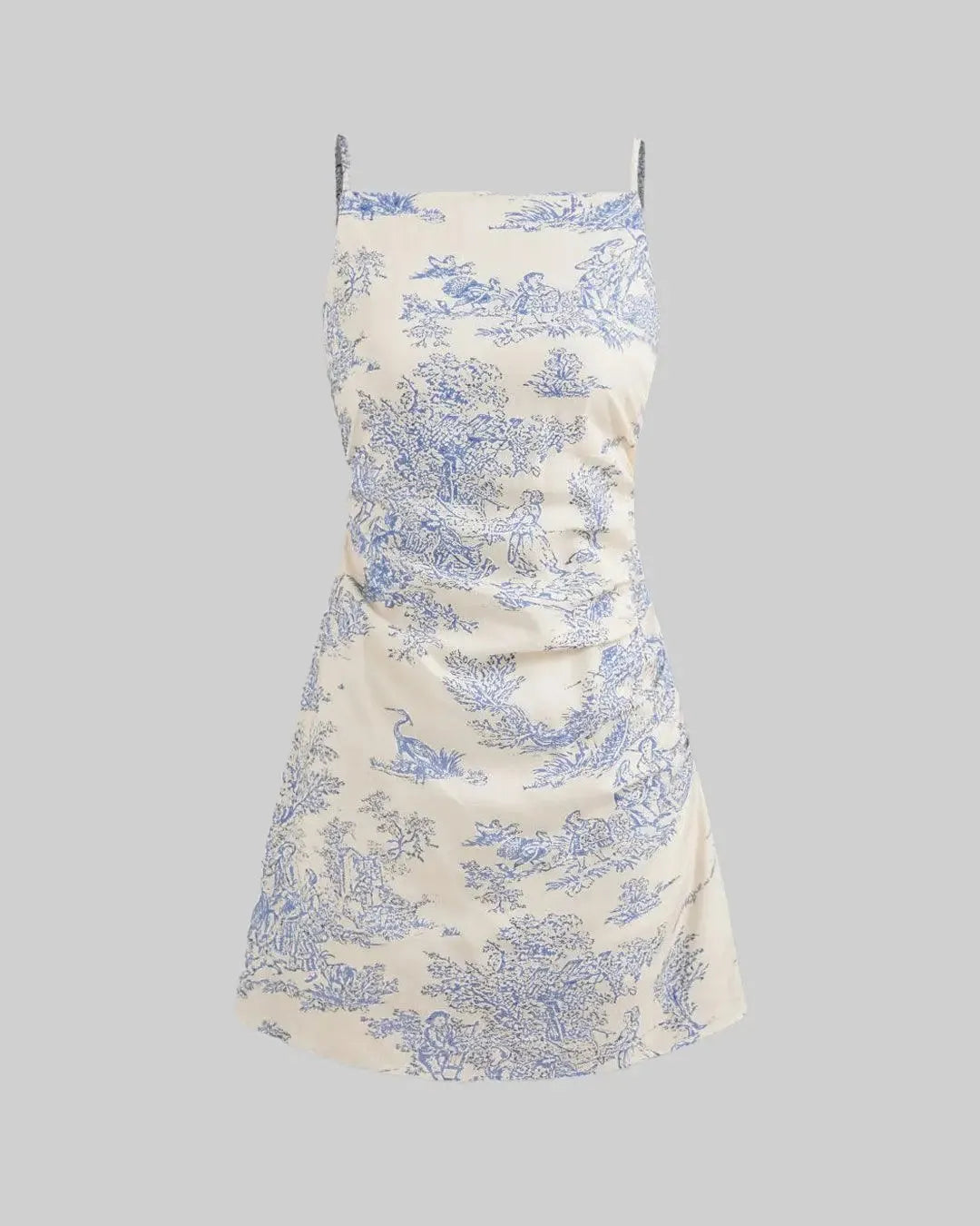 Square Neck Ruched Mini Dress