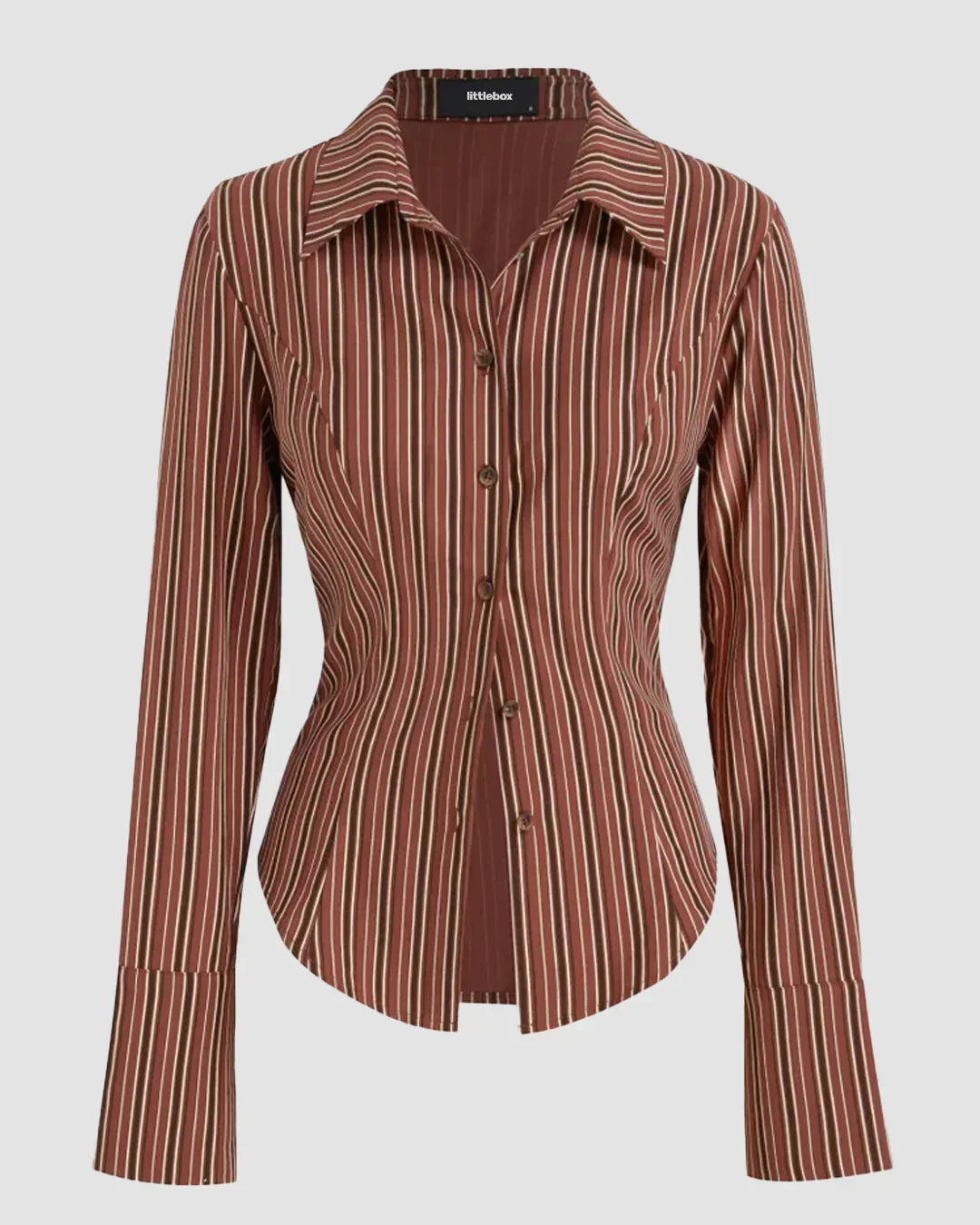 Striped Collared Fitted Full Sleeve Shirt