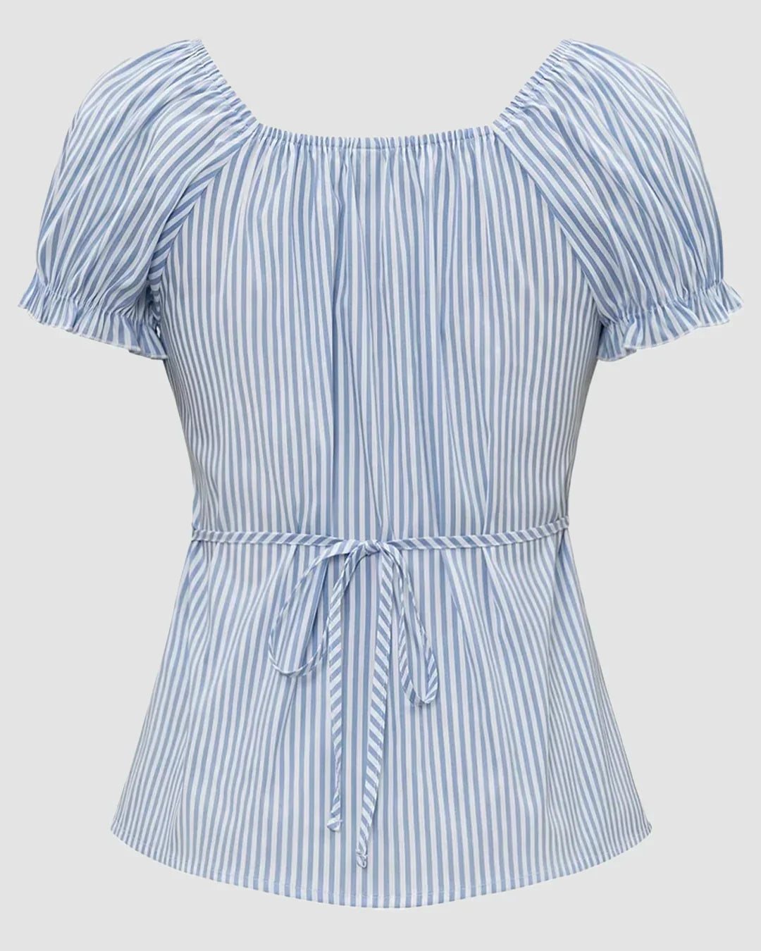 Striped Ruched Bust Button Down Shirt