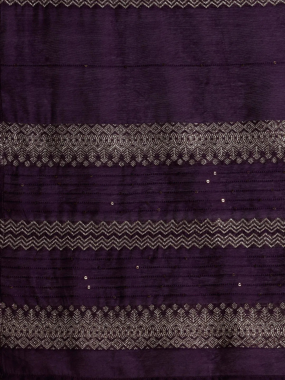 Anouk Purple Yoke Design Silk Blend Straight Suit With Dupatta