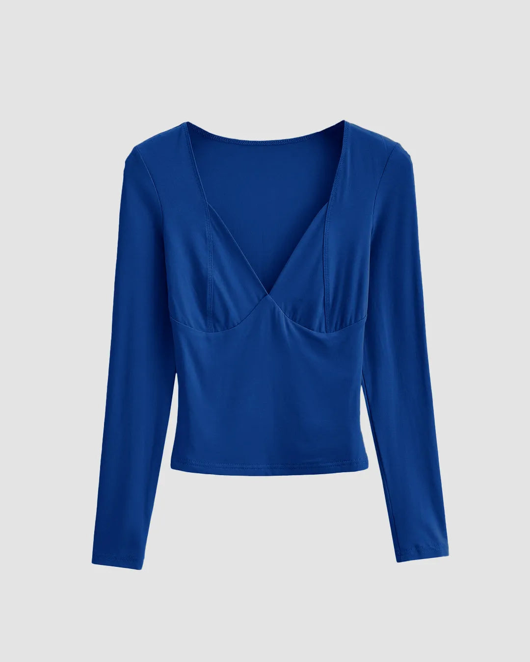 Surf Blue V-Neck Long Sleeve Top