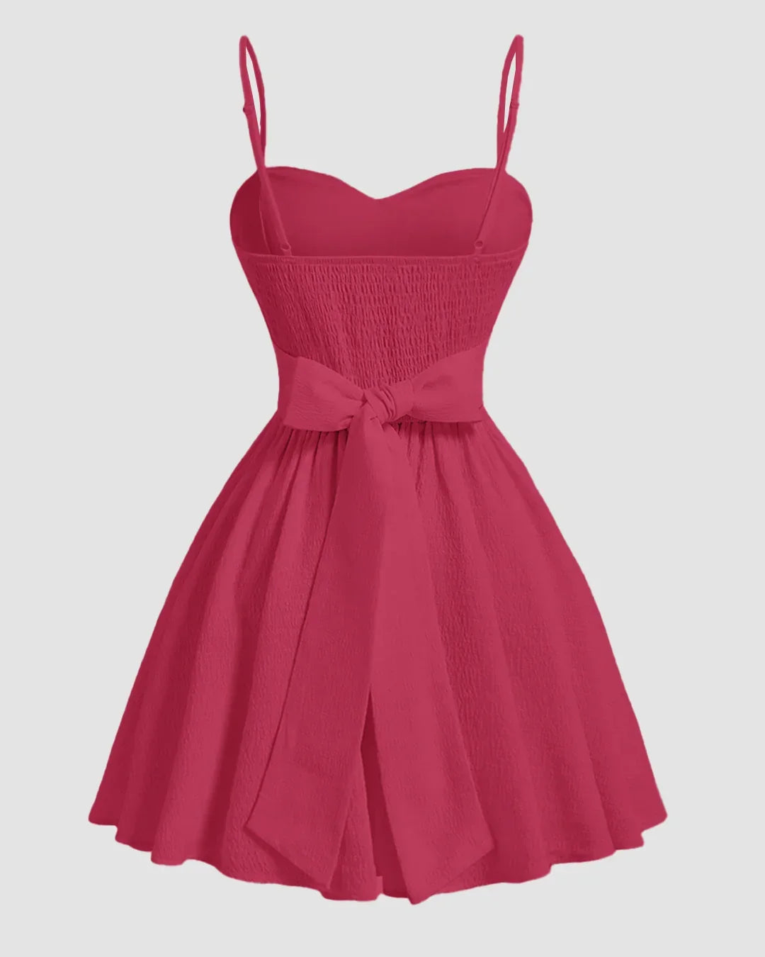 Sweetheart Neck Fit & Flare Sleeveless Mini Dress in Hot Pink