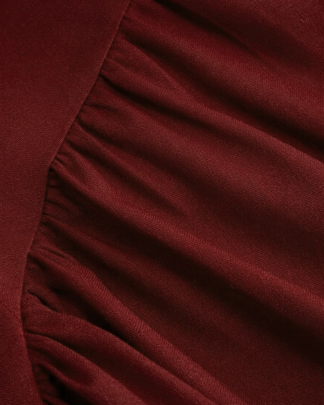 Sweetheart Neck Ruffled Lace Up Flared Maxi Dress Curve & Plus in Merlot Red