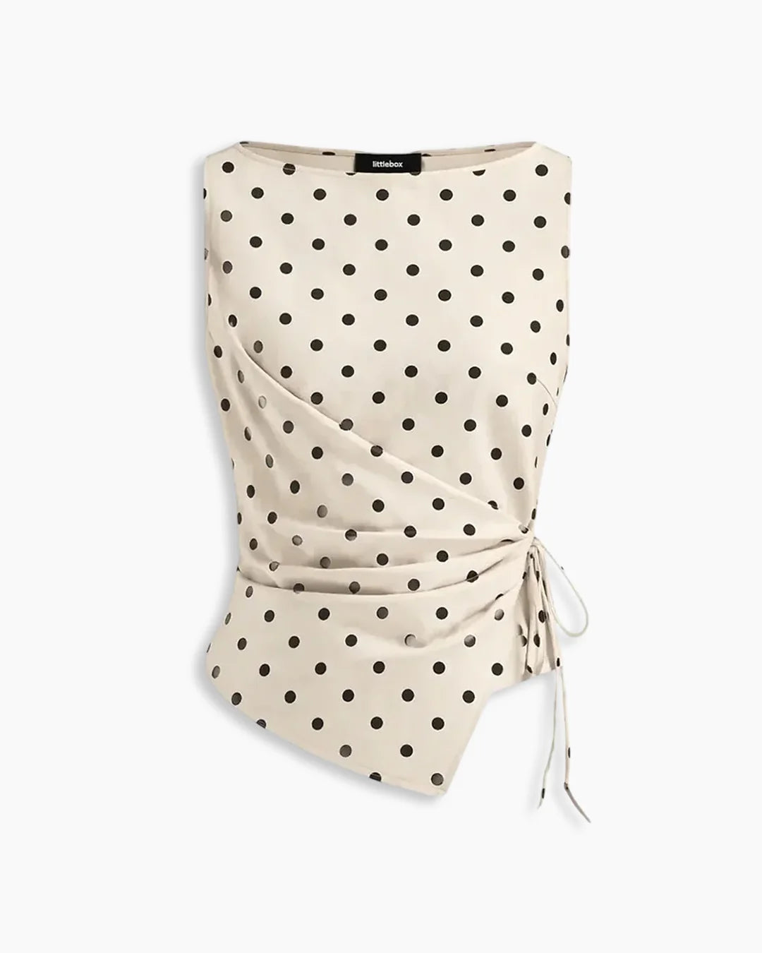 Polka Dot Wrap Sleeveless Top