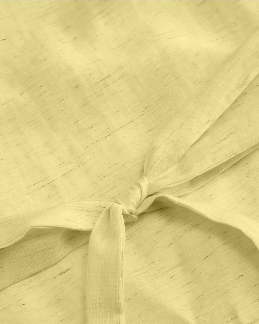 Boat Neck Tie-Up Detail Tailored Fit Top in Pastel Yellow