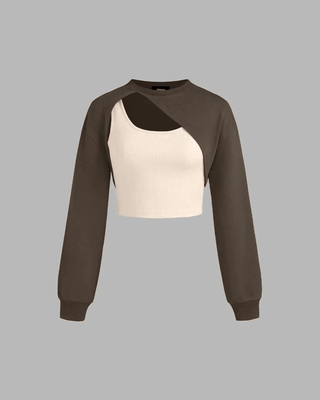 Terry Round Neck Vest & Crop Top