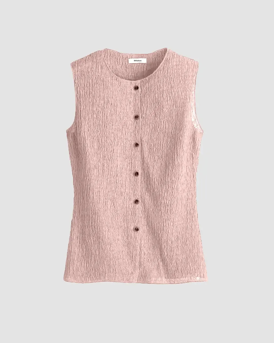 Textured Jersey Waistcoat In Pink