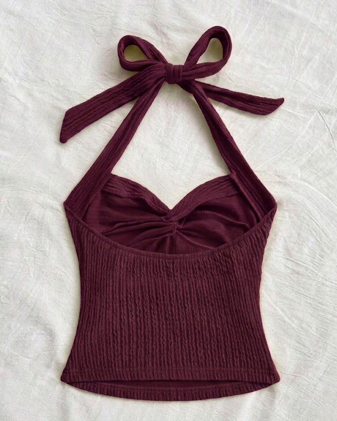 Tie-Up Twist Halter Neck Fitted Top
