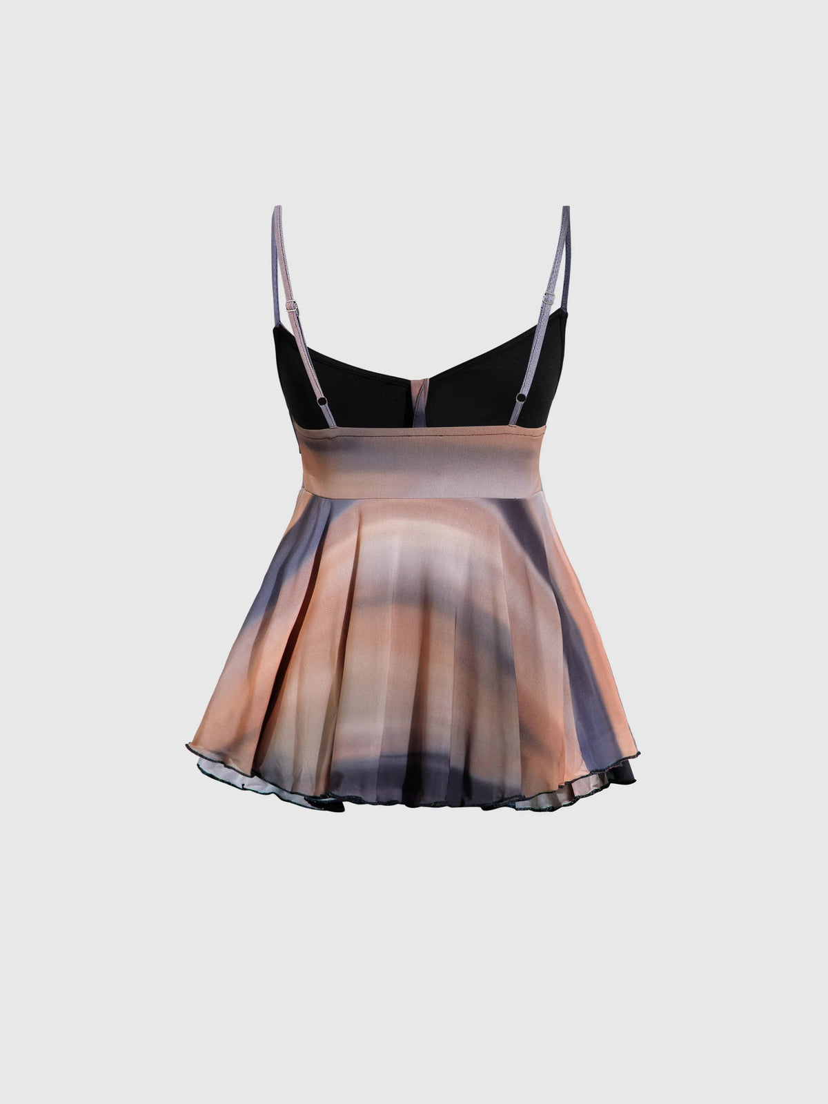 Tie Front Flared Hem Sleeveless Top