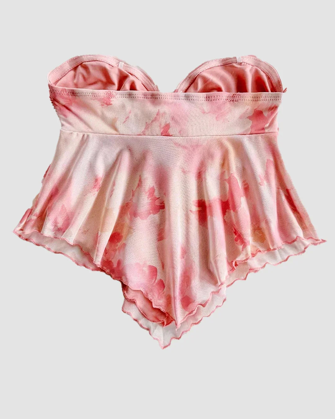 Tie Front Floral Tube Top