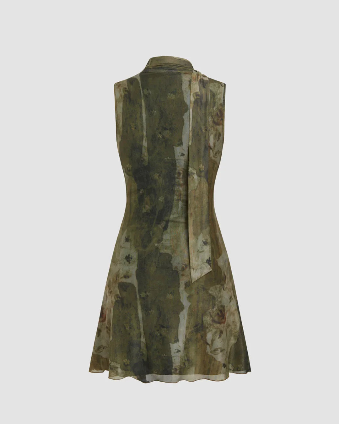 V-neck Abstract Knotted Twist Mini Dress