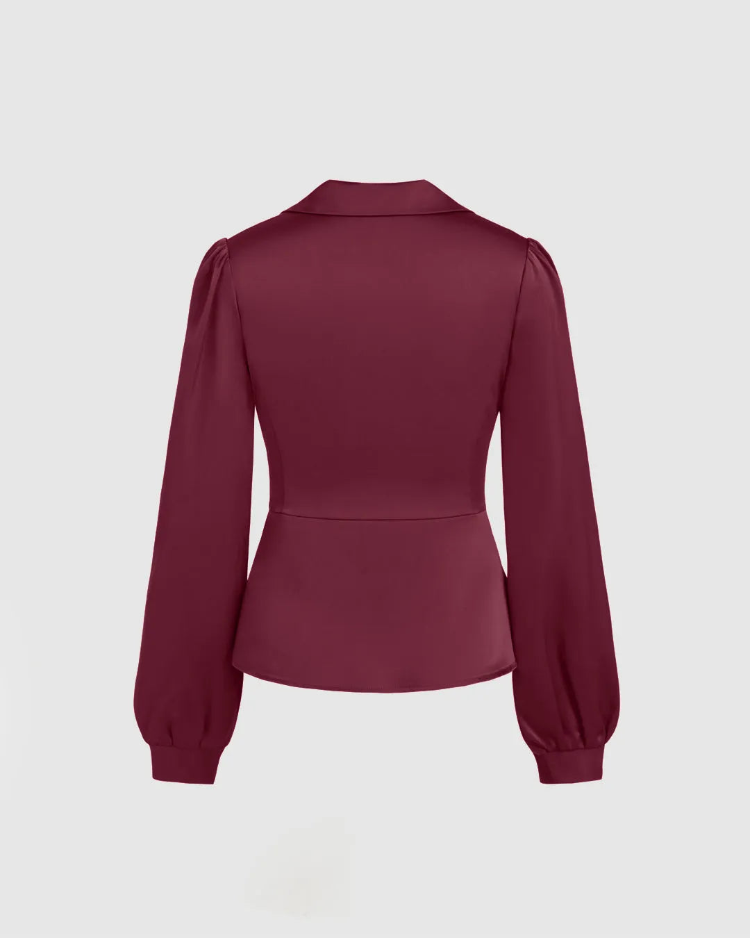 V-neck Solid Split Long Sleeve Blouse
