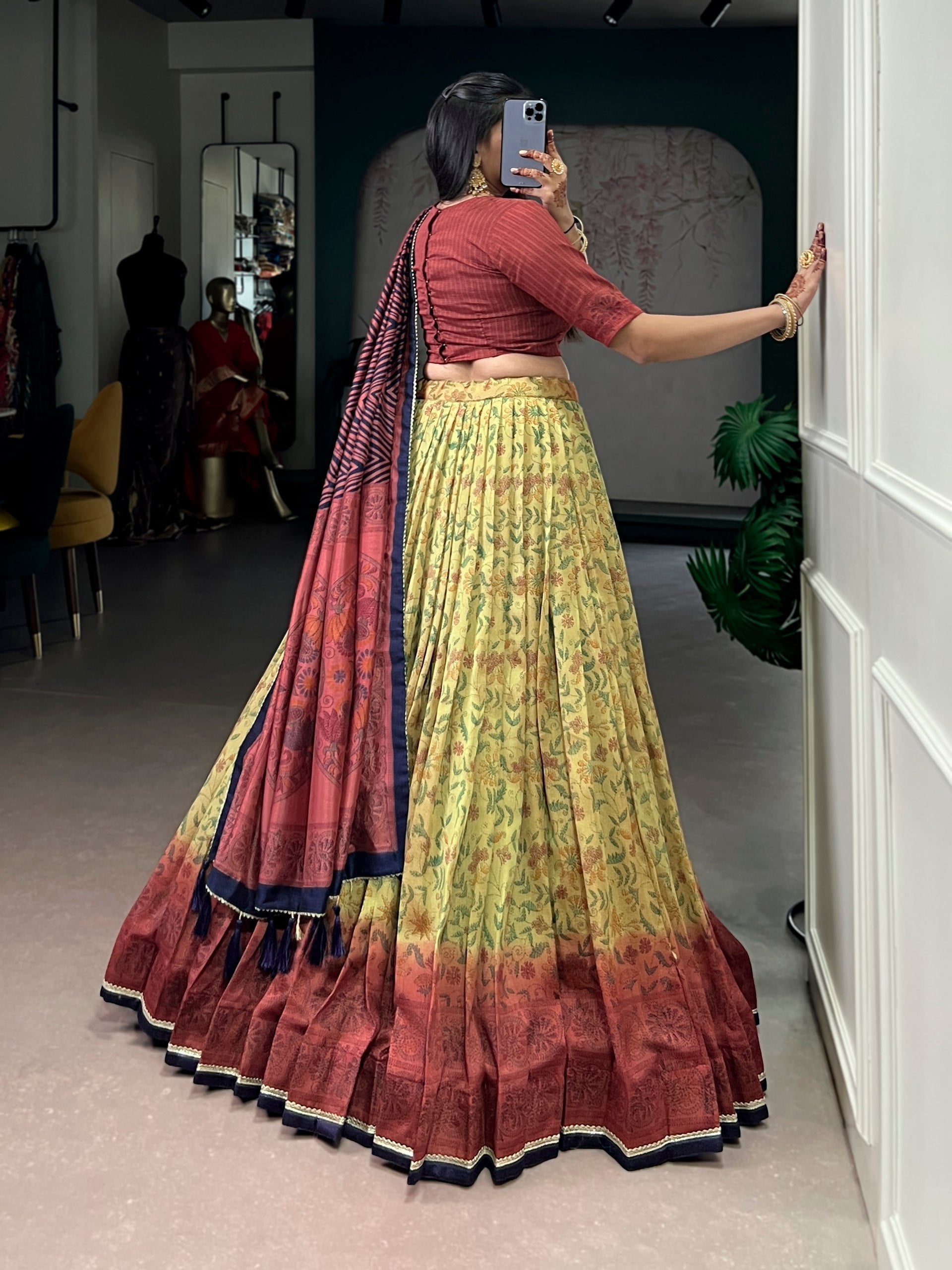 Vanilla Printed Lehenga Choli with Dupatta